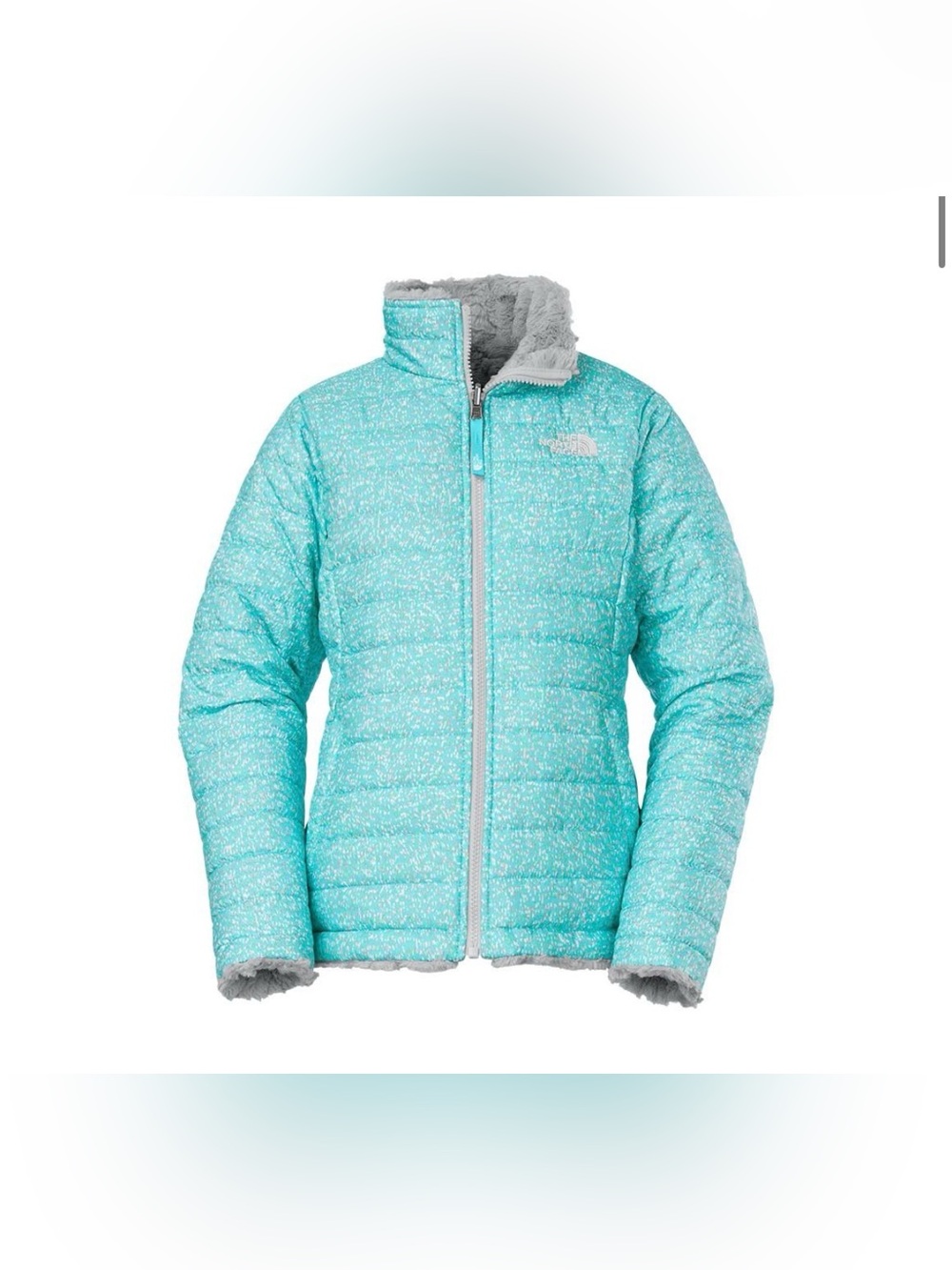 The North Face Girls' Reversible Mossbud Swirl Puffer Fuzzy Jacket